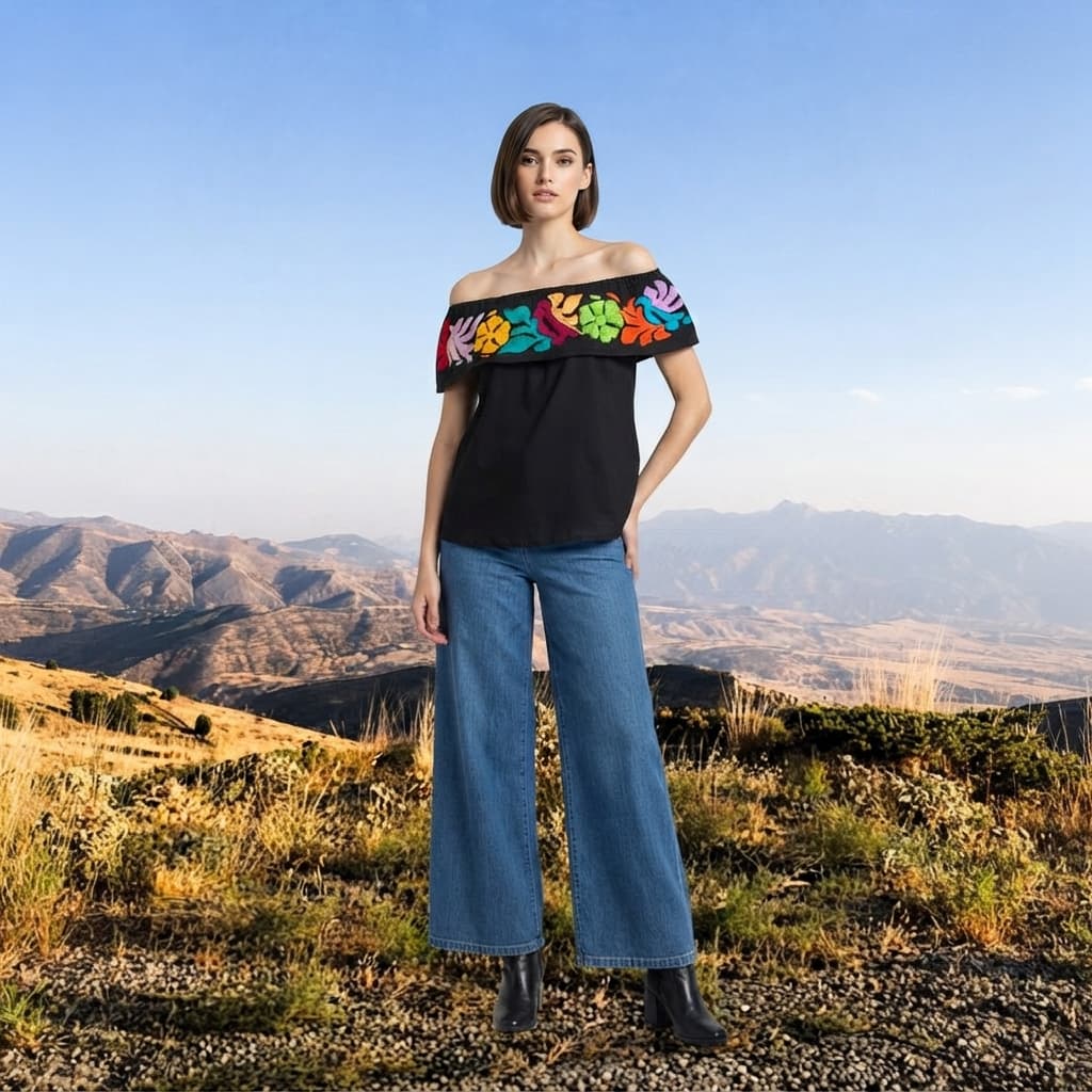 Blusa contemporánea "Campesina" -Tuxtepec, Oaxaca.