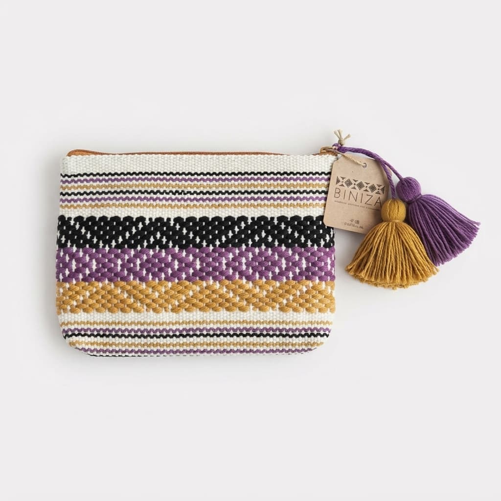 Bolso Cosmetiquera con pompón- Santo Tomas Jalieza, Oaxaca. - Imagen 3