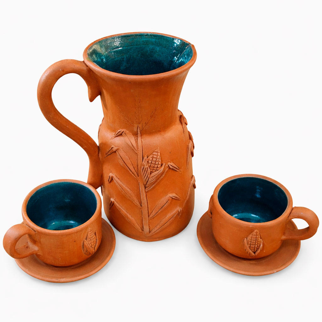 Juego de jarra con tazas -Satiago, Tenextatiloyan Puebla - Imagen 4