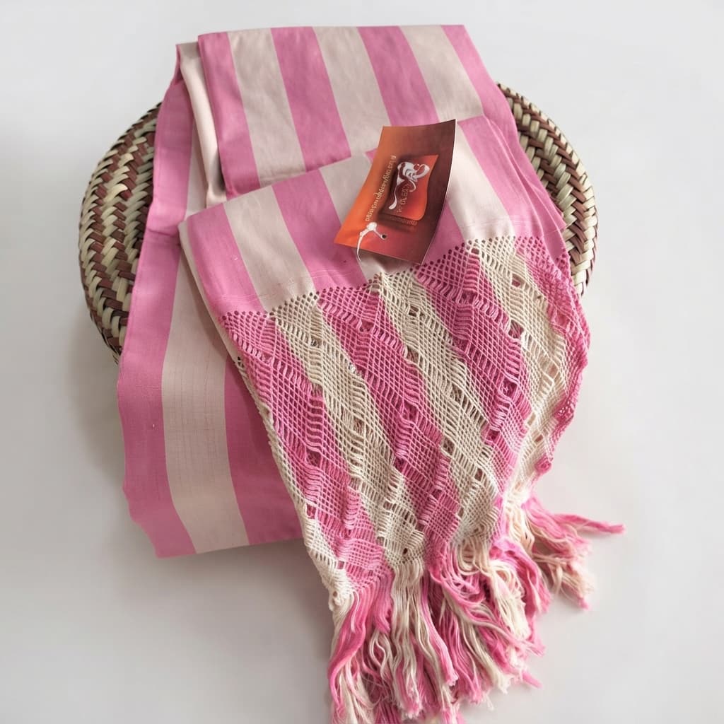 Rebozo tradicional estándar de líneas -Tenancingo, Edo de México. - Imagen 2