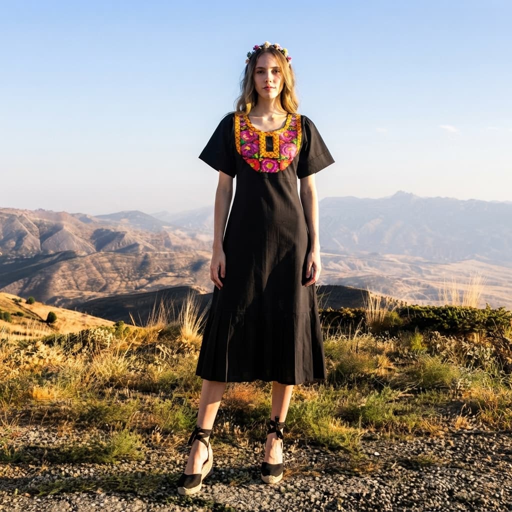 Vestido largo Contemporáneo Mahe - Istmo Tehuantepec, Oaxaca.
