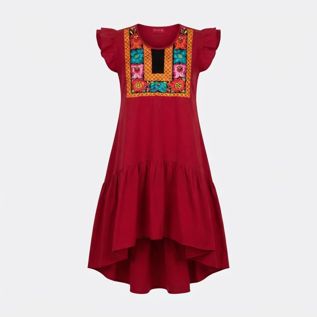 Vestido largo contemporáneo Mahe Istmo Tehuantepec, Oaxaca. - Imagen 3