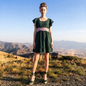 Vestido Contemporáneo corto Mahe - Istmo Tehuantepec, Oaxaca.