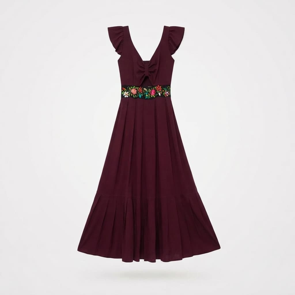 Vestido contemporáneo largo Mahe - Istmo Tehuantepec, Oaxaca - Imagen 2